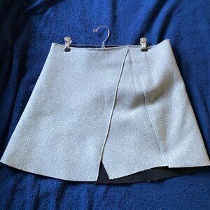 Bikbok Grey Skirt A-Line Sz S Polyester & Wool Zipper Heavyweight Winter Skirt